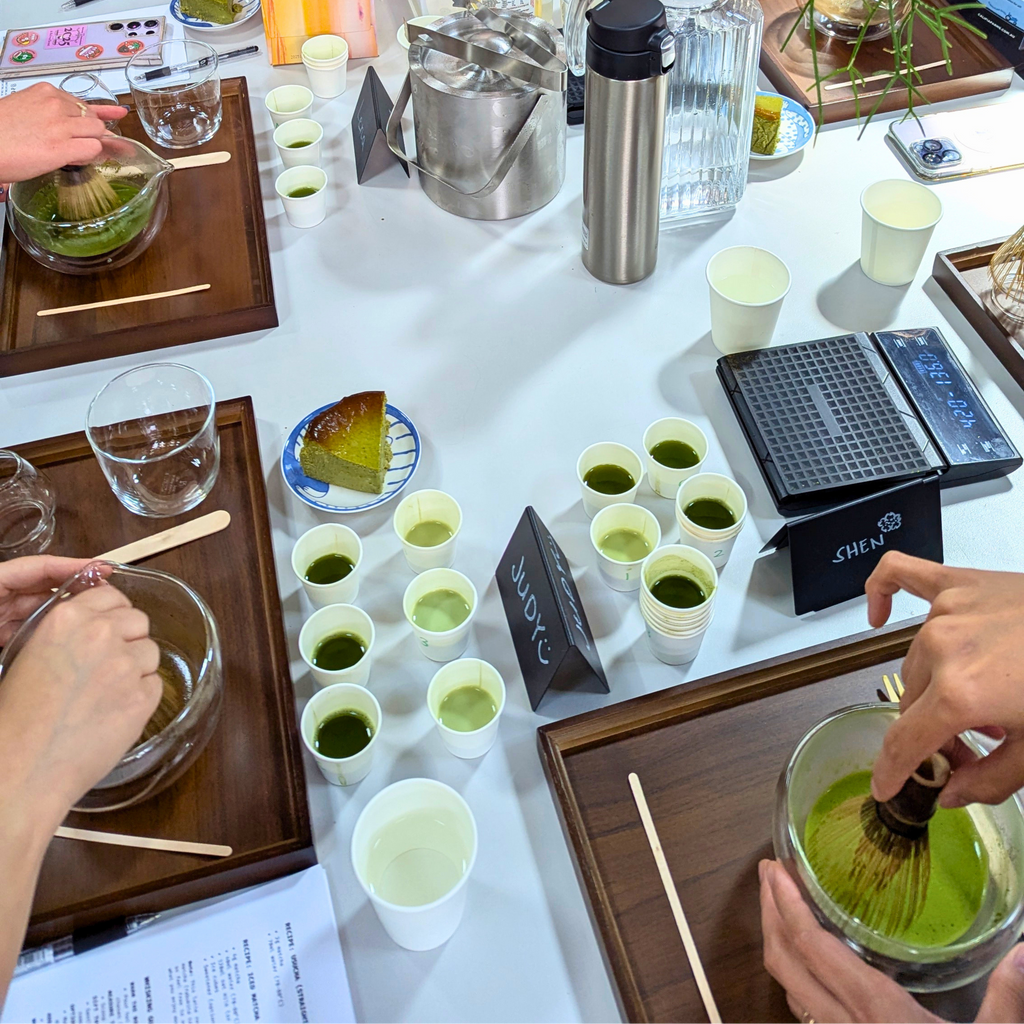 matcha tasting and whisking