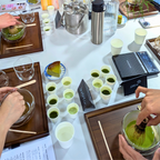 matcha tasting and whisking