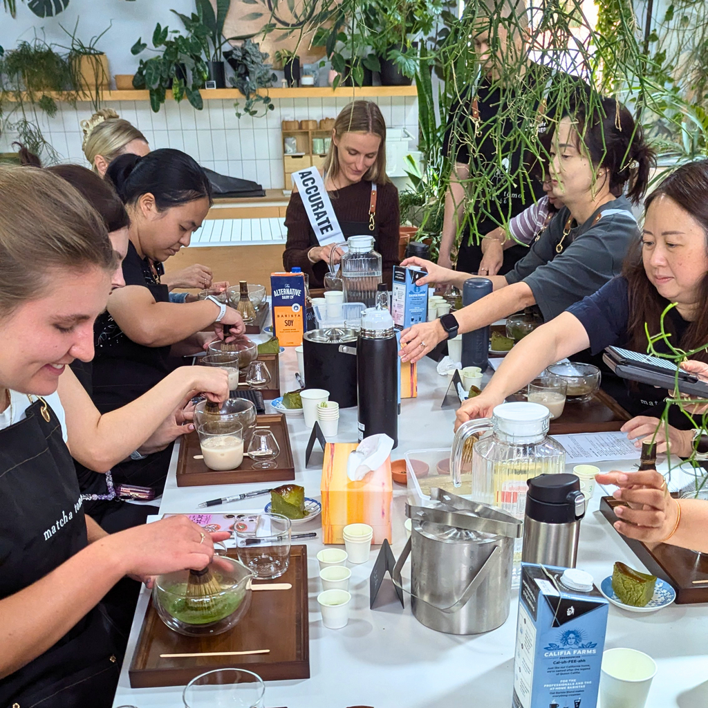 matcha tasting and whisking